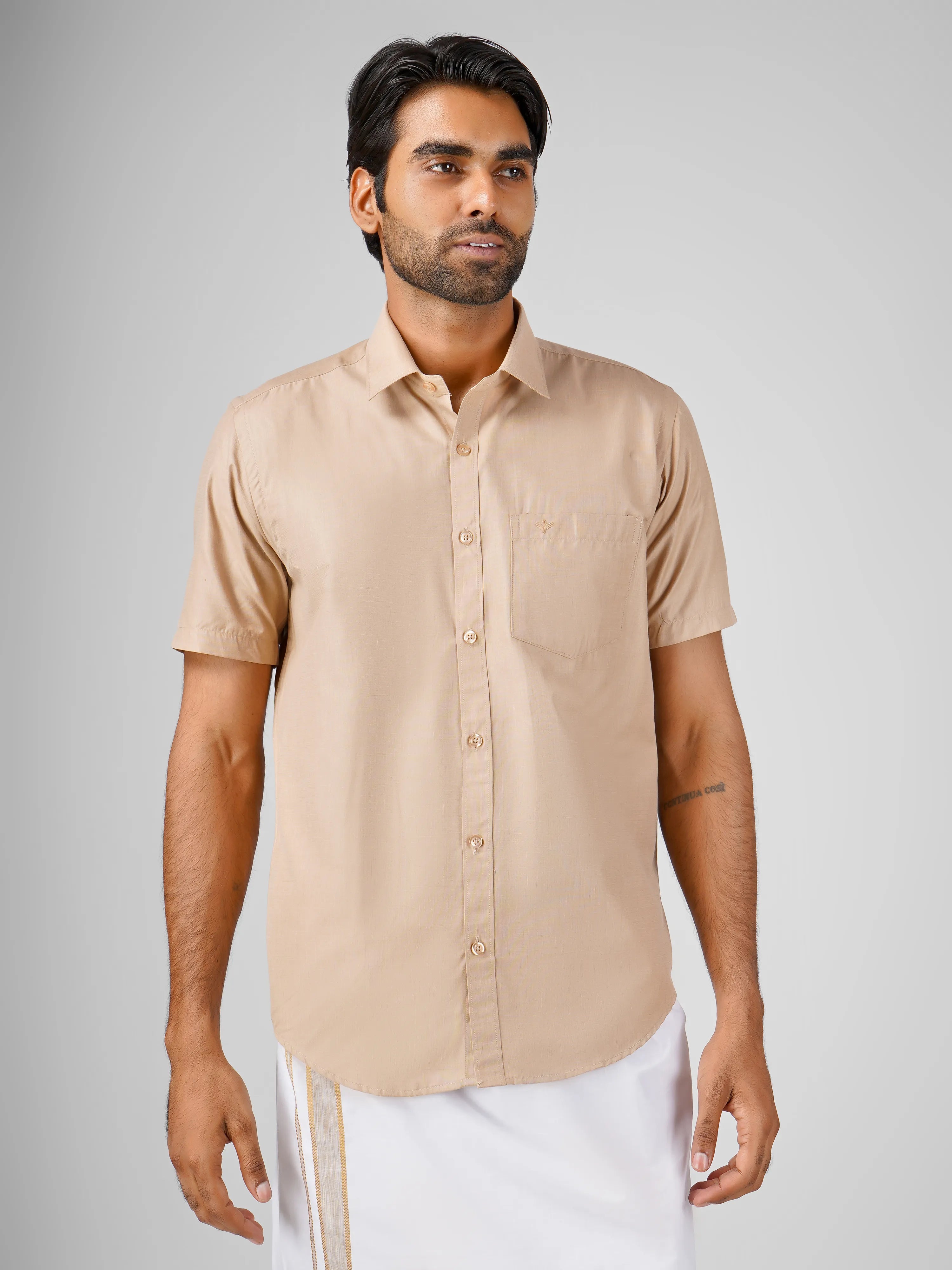 Gold Blended Cotton Shirt