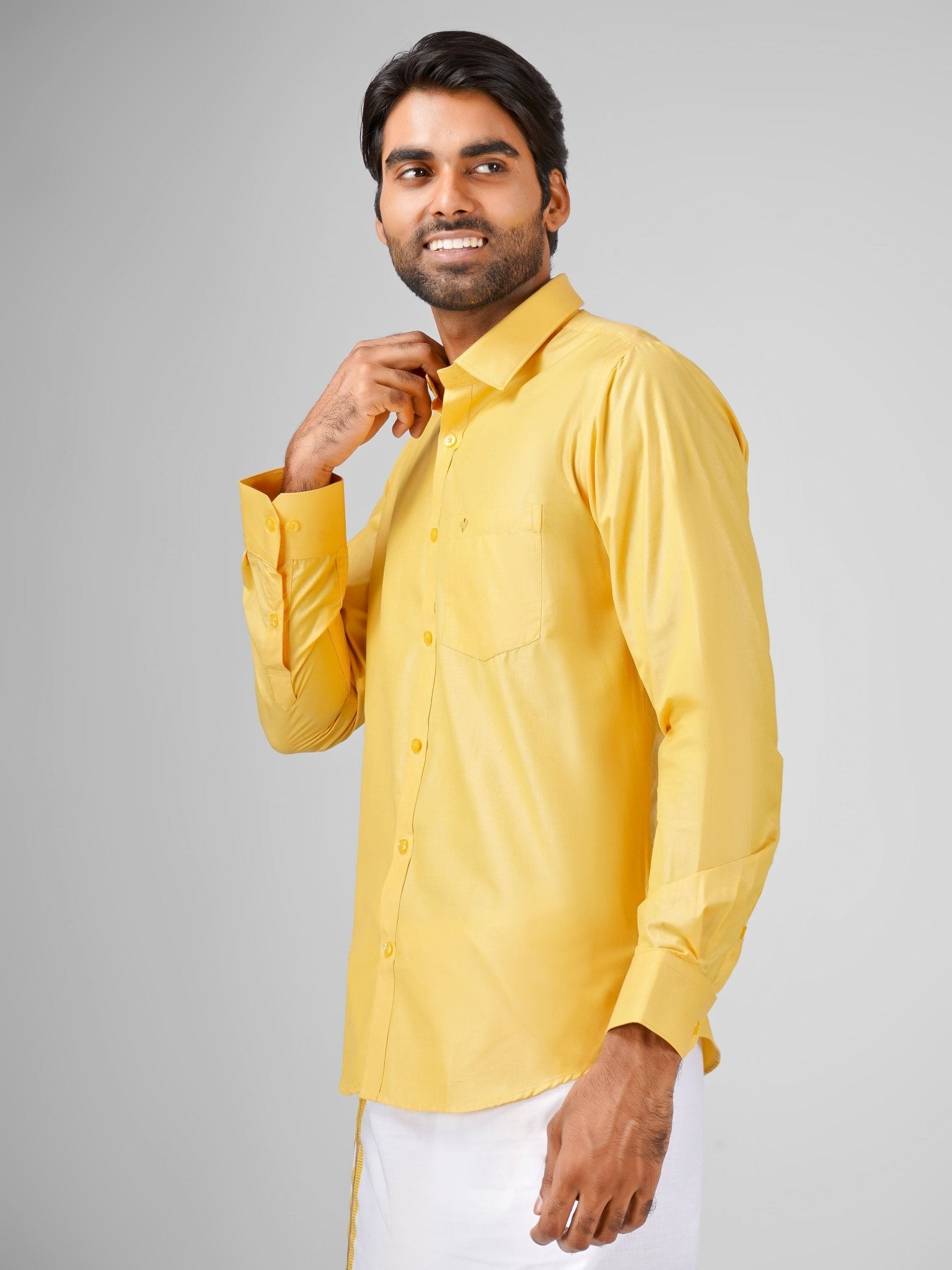 Men's sandal colour blended cotton shirt dhoti set