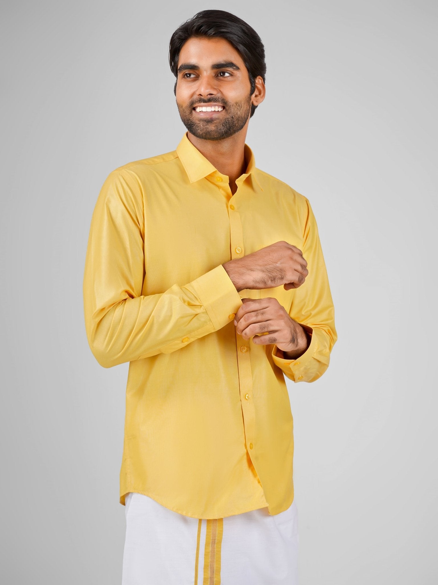 Men's sandal colour blended cotton shirt dhoti set