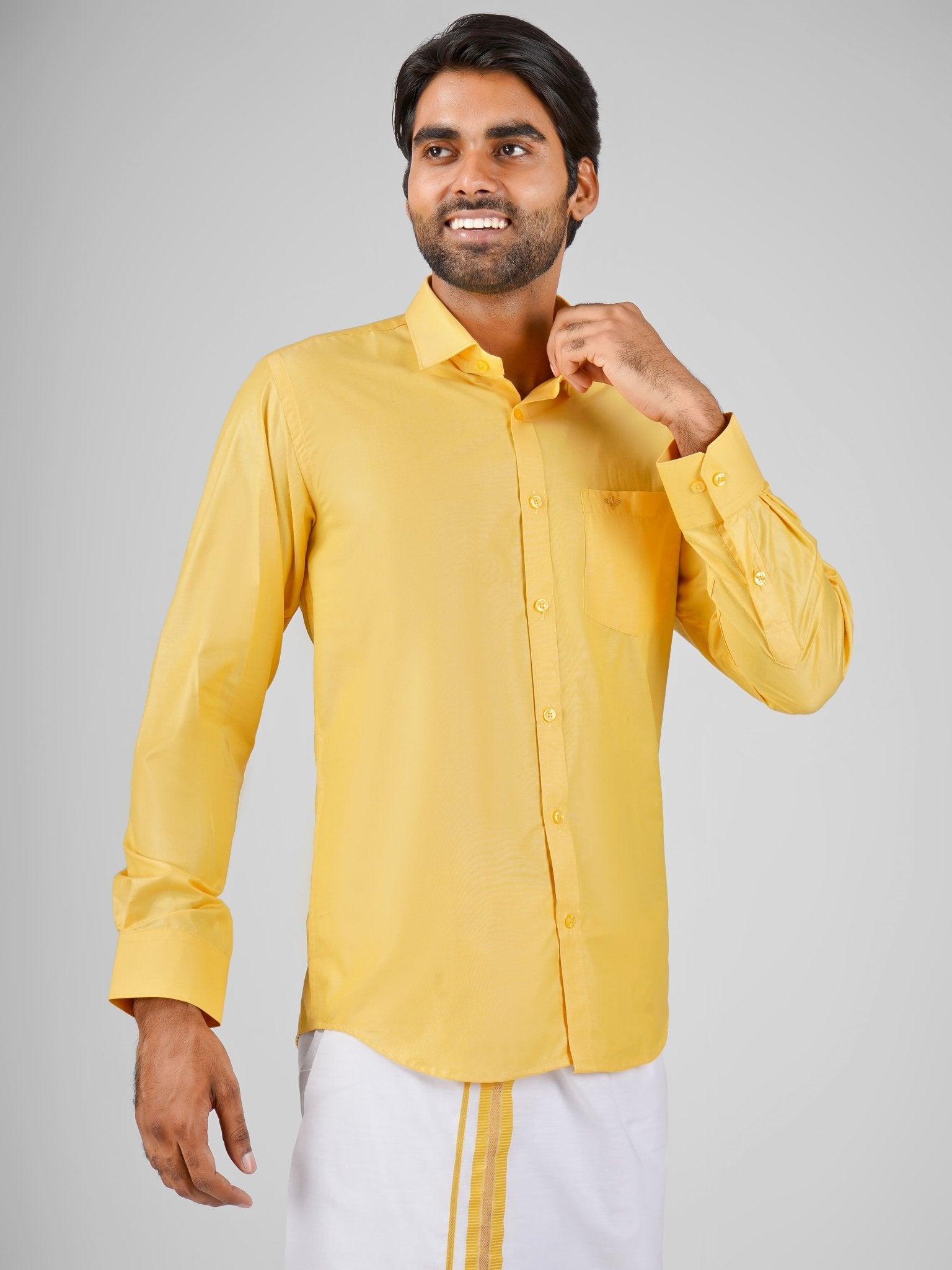 Men's sandal colour blended cotton shirt dhoti set