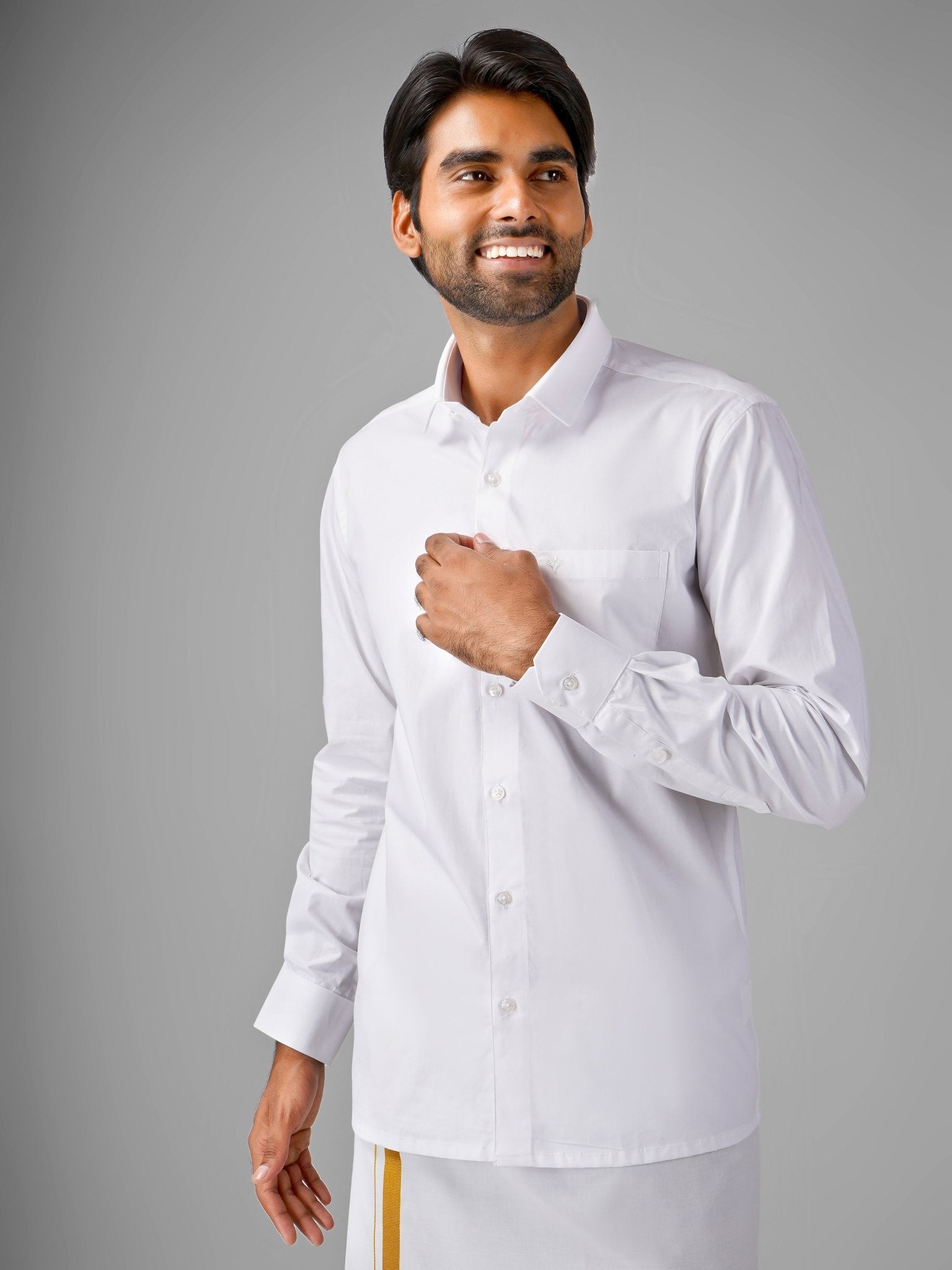 100% Premium Cotton Shirt Dhoti Set - Azhaganshirts