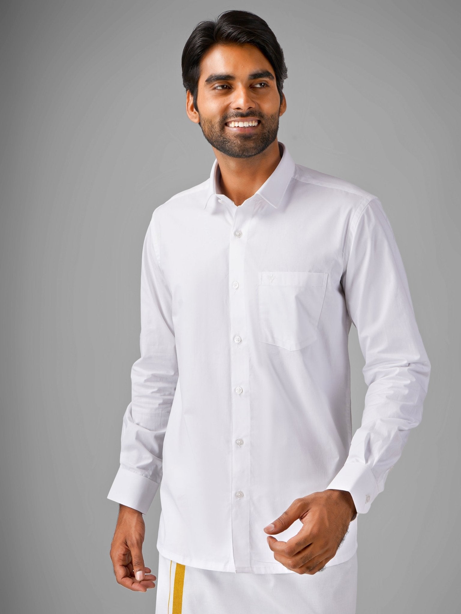 100% Premium Cotton Shirt Dhoti Set - Azhaganshirts