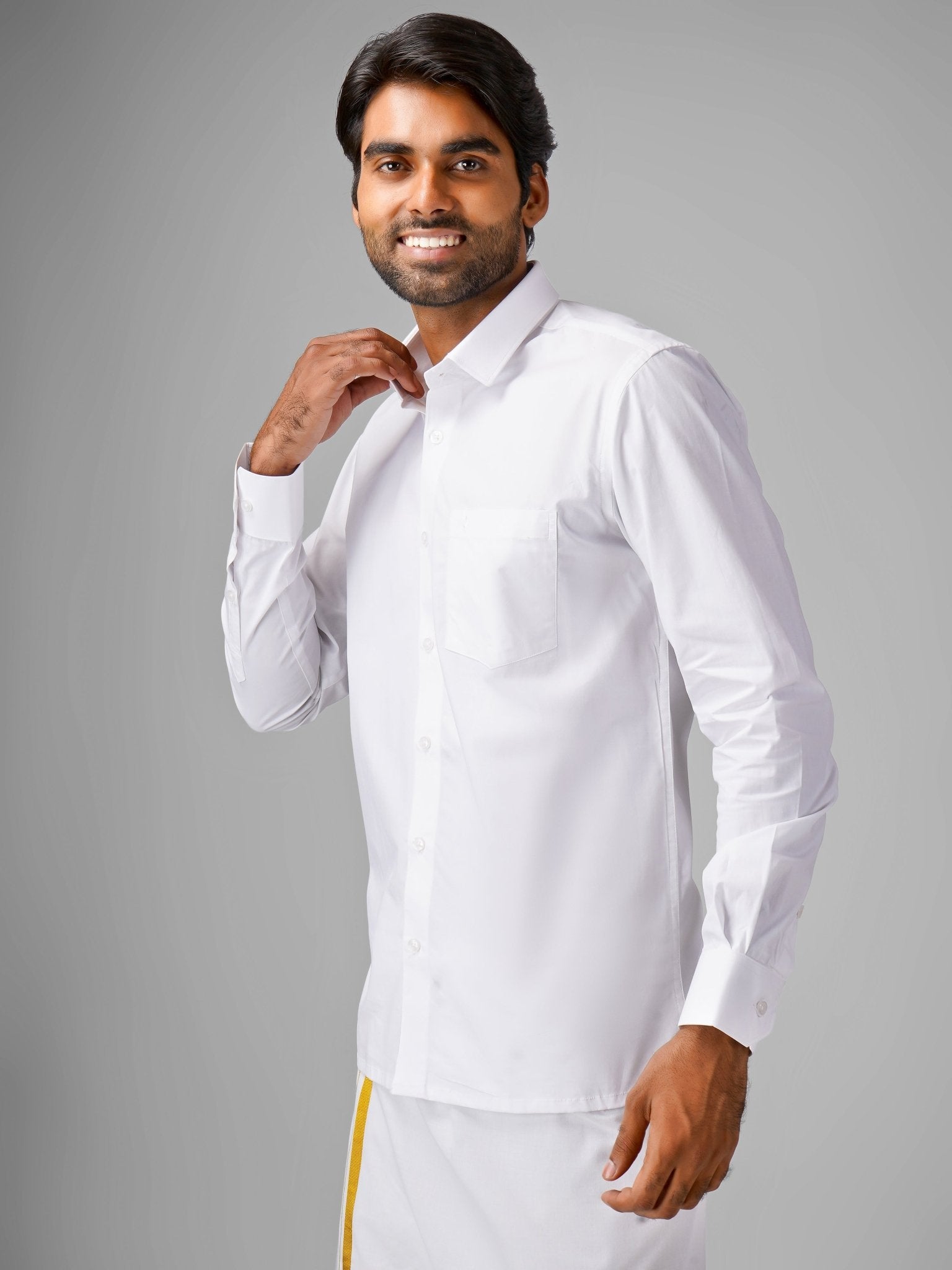 100% Premium Cotton Shirt Dhoti Set - Azhaganshirts
