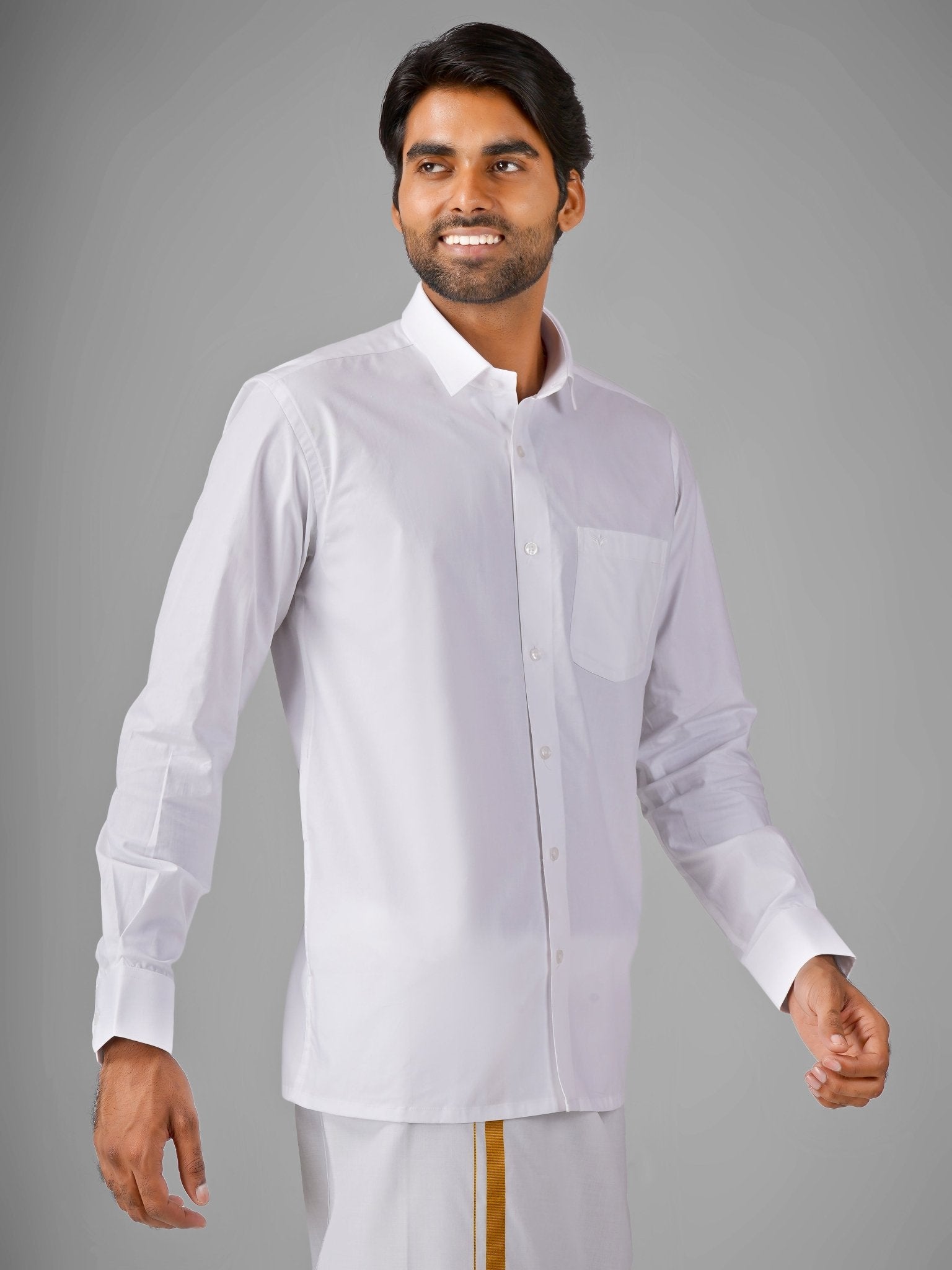 100% Premium Cotton Shirt Dhoti Set - Azhaganshirts