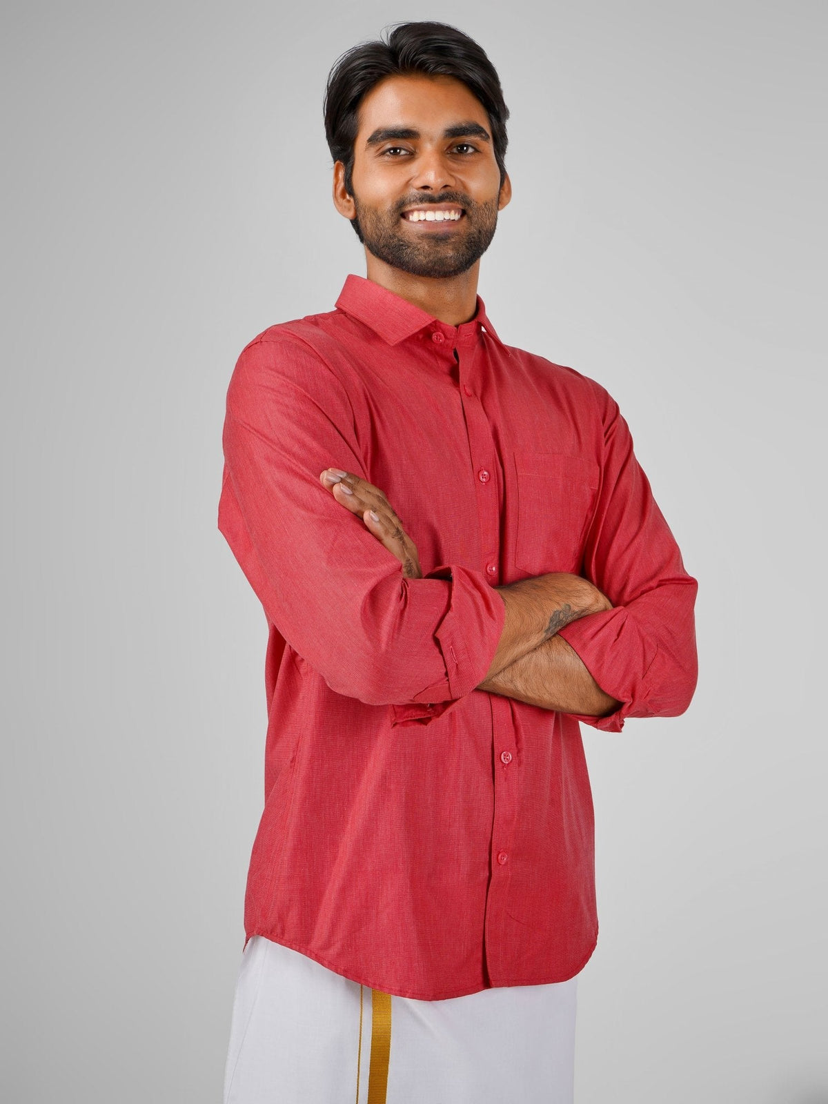 🎁 Oxford Cotton Red Shirt (100% off)