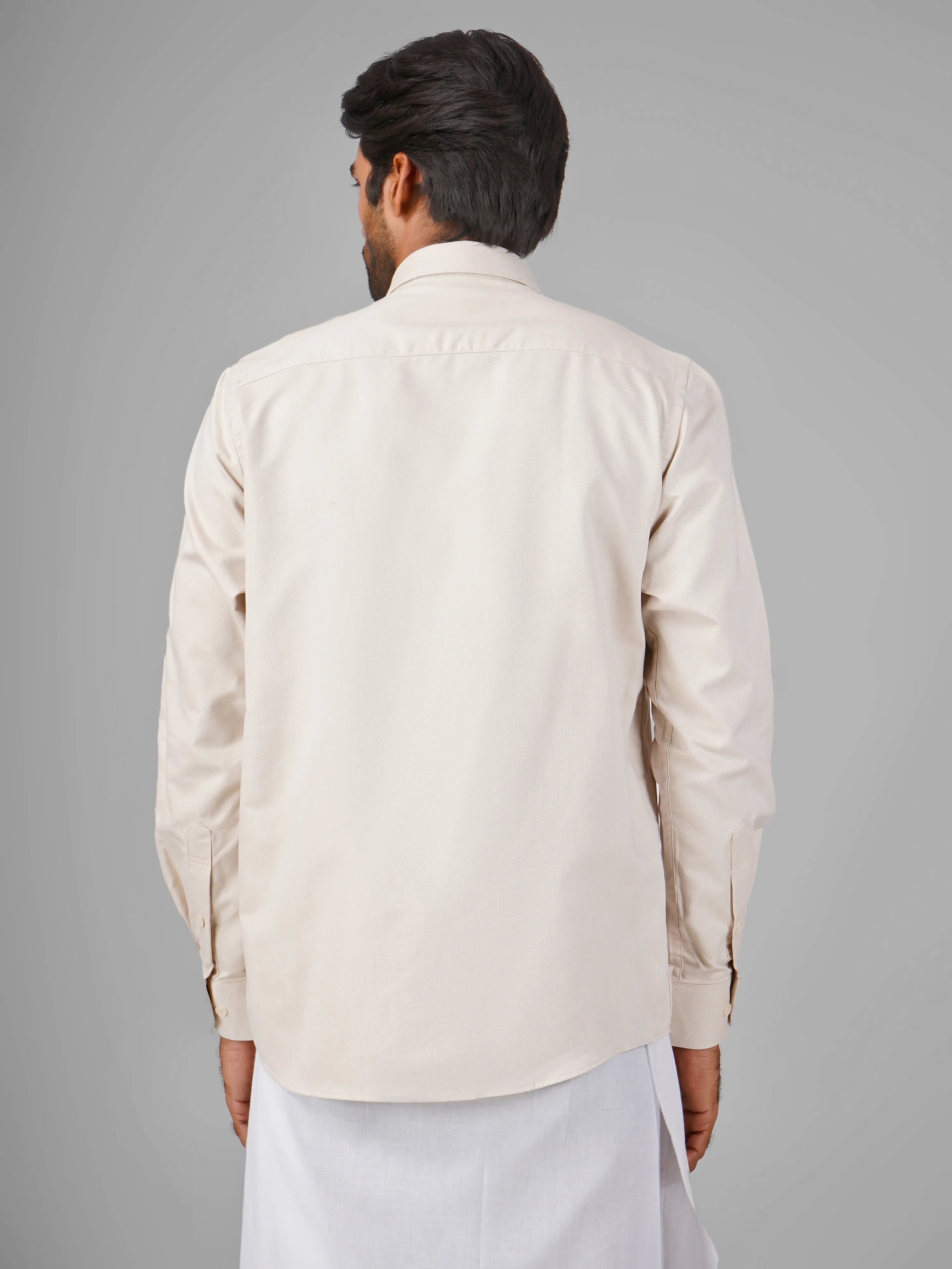 Light Beige Blended Cotton Shirt