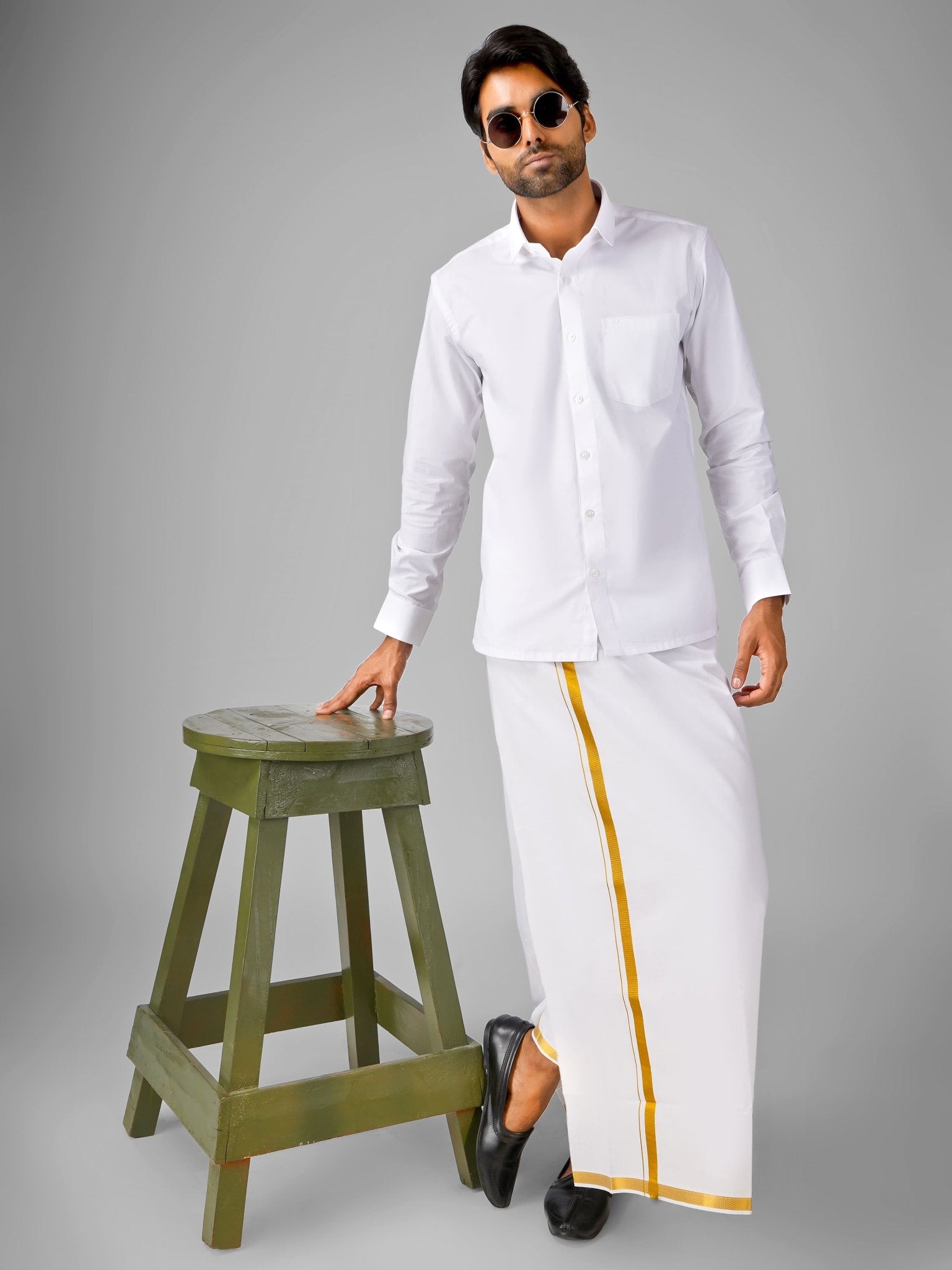 Mannan Premium White Cotton and Linen Shirt