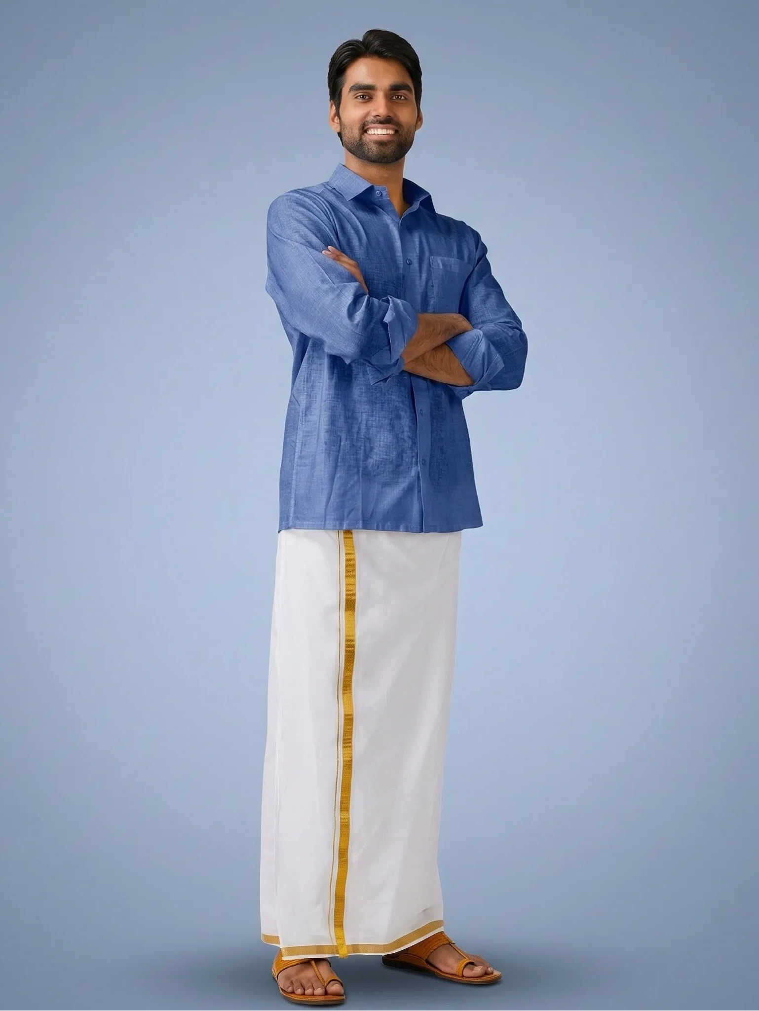 Blue Berry Solid Cotton Formal Shirt
